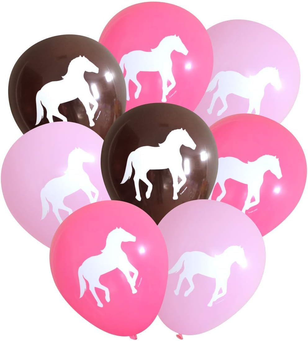 Horse Latex Balloons, 16 count (Pinks & Dark Brown)
