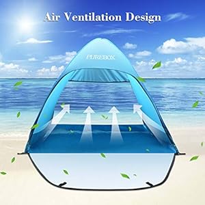 Schnorchelmasken 515nuBPlpML. SS300 HERVORRAGENDER UV SCHUTZ: Hergestellt aus umweltfreundlichem, silberbeschichtetem Spezialgewebe, um den UV Schutz im Abdeckungsbereich zu gewährleisten. UV 50 + Sonnenschutz, stärkt die Funktion des Sonnenschutzes. Sie können Ihre Strandzeit ohne ultraviolette Strahlen für den ganzen Tag Schatten im Park, Strand genießen.
LANGLEBIGE KONSTRUKTION: Unser Zelt besteht aus hochwertigem Polyestergewebe für wasserdichte und langlebige Leistung. Der Rahmen besteht aus Speicherkabel, das nicht leicht zu brechen ist und vor Korrosion schützt. Außerdem ist der Boden der Rückseite unserer Zelte im Vergleich zu anderen Marken höher, wodurch verhindert wird, dass Sand und Staub in das Zelt gelangen.
BESSERE STABILITÄT und BELÜFTUNG: Eine Heckscheibe aus hochdichtem Mesh lässt frische Luft ungehindert durch das Zelt strömen. Dies sorgt nicht nur für eine erfrischende Brise, sondern verhindert auch, dass das Zelt bei starkem Wind weht. Außerdem hat das Strandzelt 2 große Ablagetaschen an der Außenseite und wird mit 10 Bodenstangen aus Stahl und 4 haltbaren Seilen geliefert, um an windigen Tagen eine bessere Stabilität zu gewährleisten.
