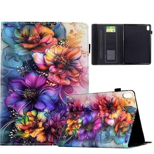 Étui portefeuille iPad 7ème génération 10.2 housse de protection cuir fleur colorée 2019