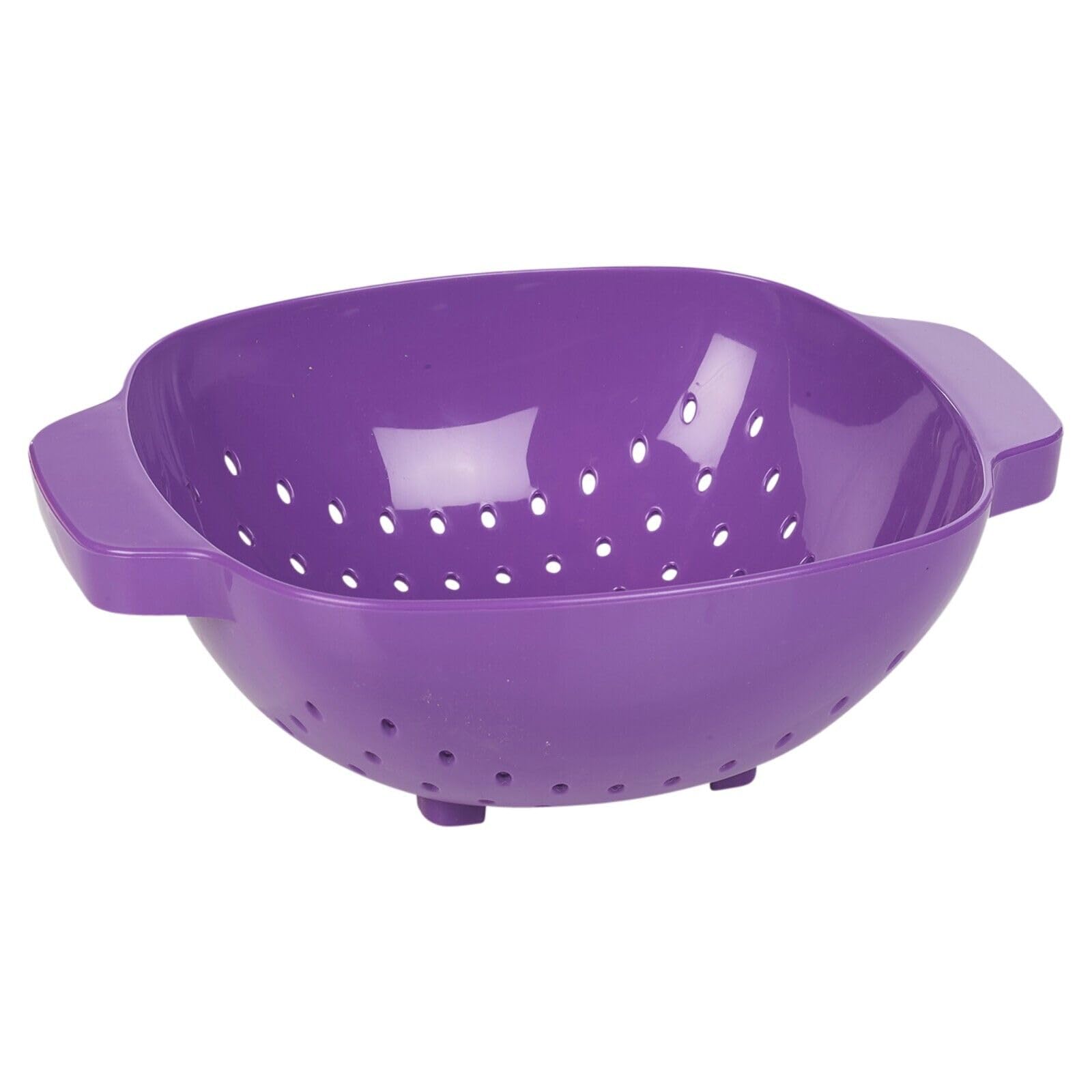 URBN-CHEF Plastic Colander Sieve Mesh Food Pasta Rice Veg Washing Strainer Kitchen Basket (Purple)