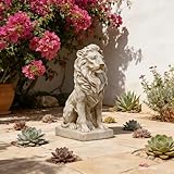 15in Huge Lion Statue, Stone Lion Sculpture Ornament, Beautiful Decorative Piece for Villa Garden Entrance, Housewarming, Birthday Gifts, Garden, Yard Decor