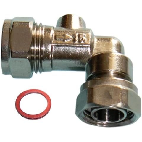 UKDeals Direct® 15mm Chrome Service Valve Angle 1/2" Inc Washer Cover