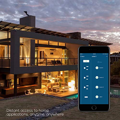 TORCHSTAR 33973 Extensión Smart Power Strip 3 tomas AC 2 puertos USB con control Wi-Fi y protección contra sobrecarga miniatura 6