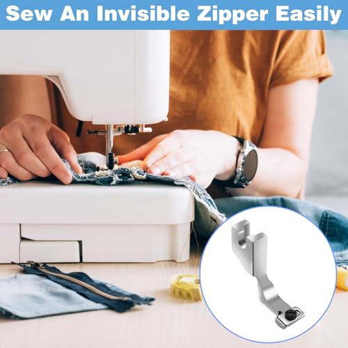 Pie para máquina de coser cremallera invisible miniatura 4