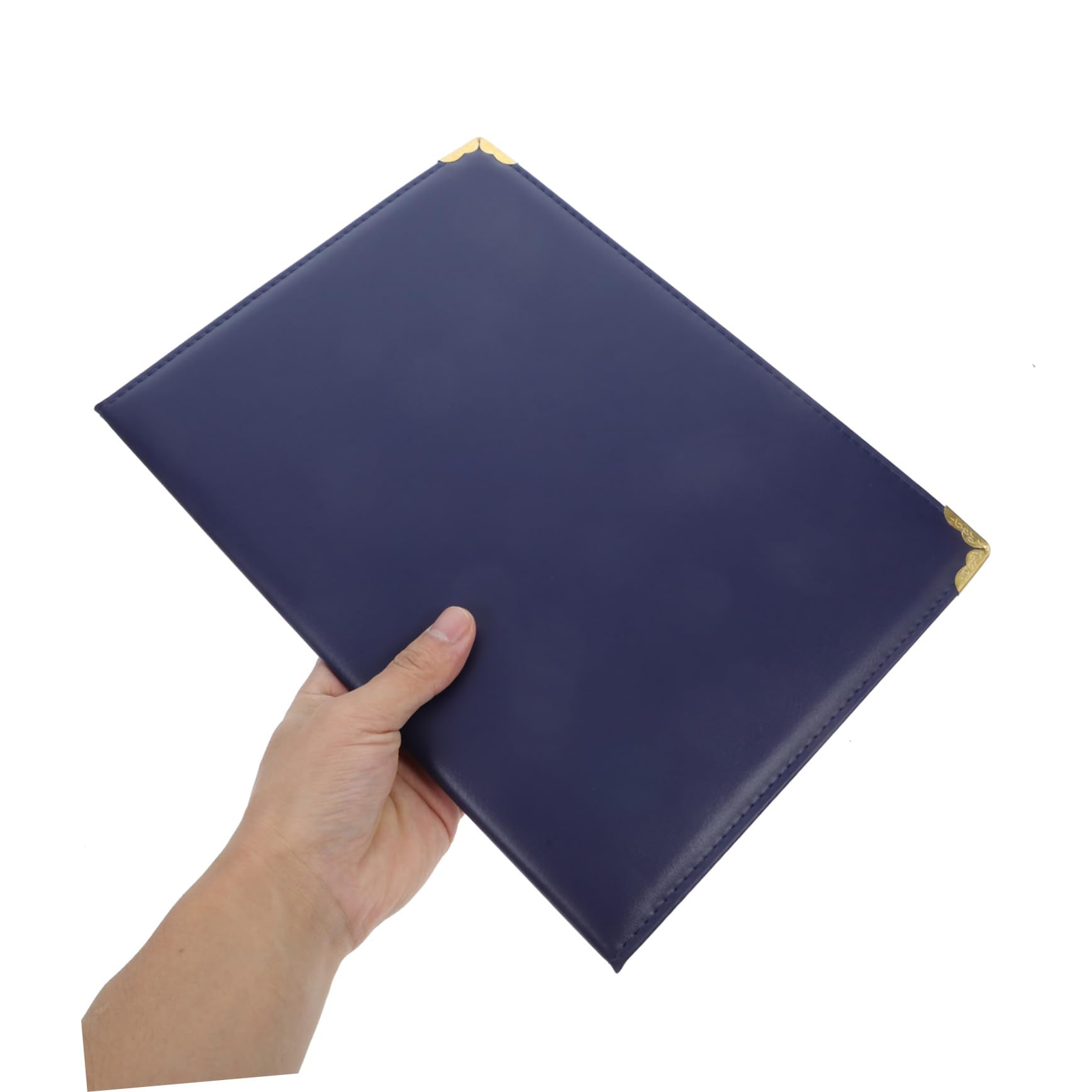 Copertina per Certificati e Premi in Pelle Pu Blu, Protezione Portatile Elegante per Documenti A3, per Presentazioni e Zaini