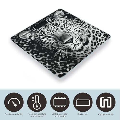 Báscula Digital de Baño con Sensor Preciso Diseño Leopardo miniatura 3