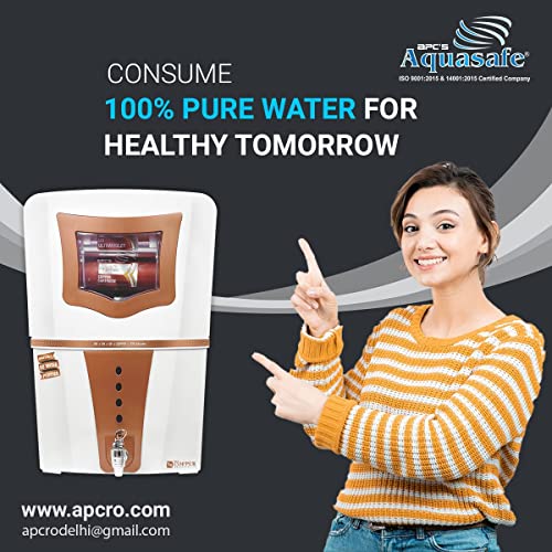 Image of APC's Aquasafe Copper RO+UV Water Purifier | Patented Mineral RO Technology | RO + UV + UF + Copper + TDS Control + UV In-tank | 20 LPH Output | 15L Storage |