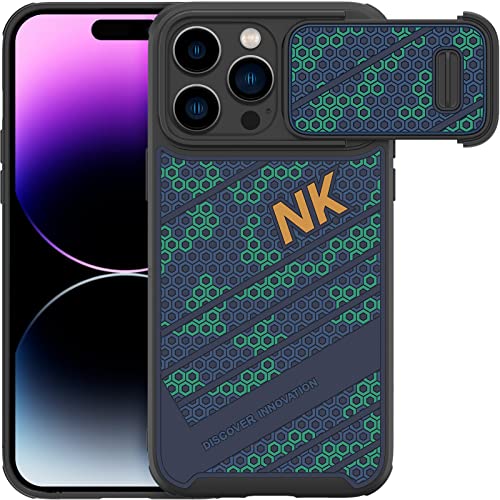 Nillkin iPhone 14 Pro Max case [Slide Camera lens Protector],Rubber craft iphone 14 Pro Max case with shockproof bumper,Anti-slip Protective phone case for iPhone 14 Pro Max Black