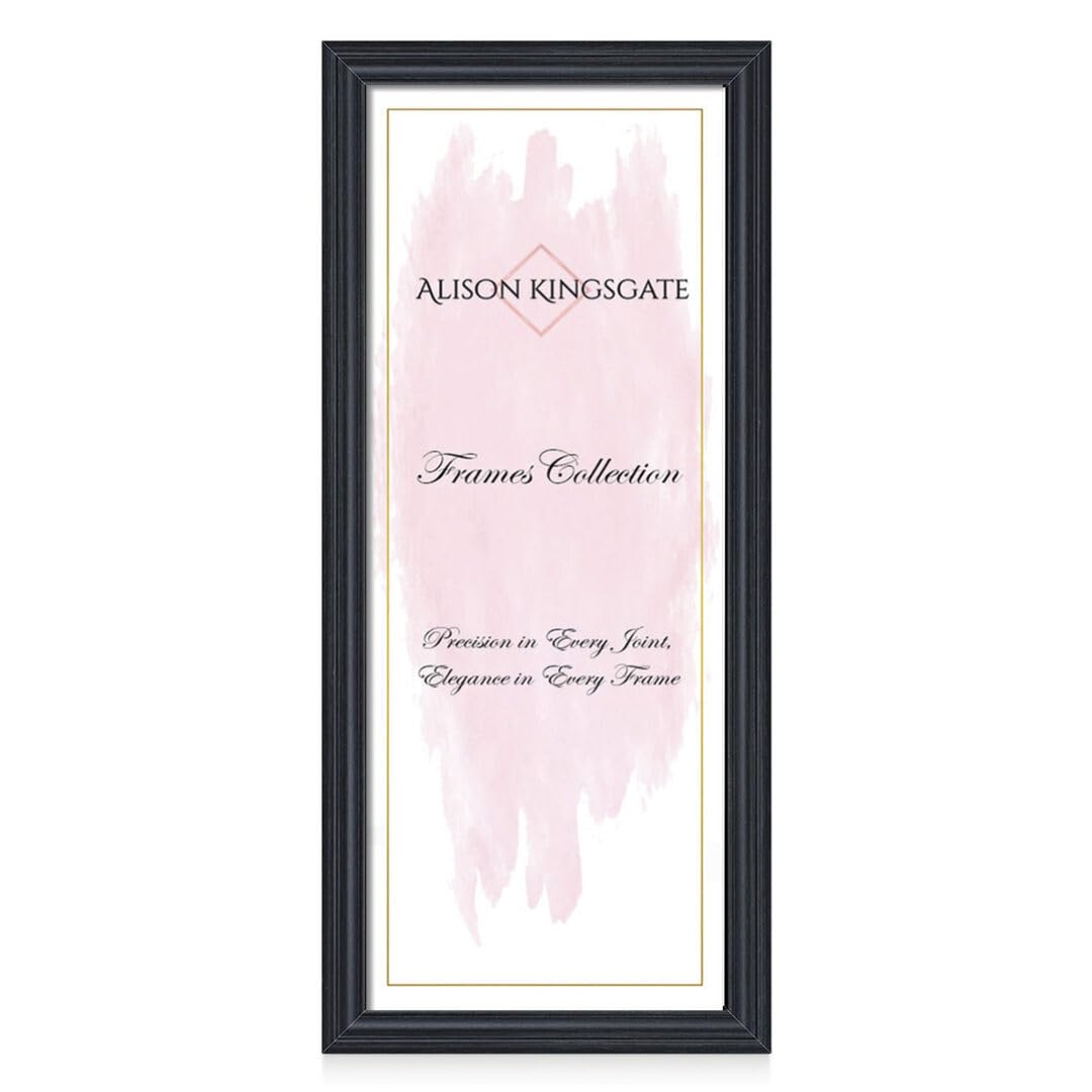 Alison Kingsgate Classic 40X20CM Black Photo Frame-Engineered Wood Picture Frames with Shatterproof Perspex - Ideal for Certificates & Artwork-Wall Mount - Multiple Sizes & Colours Available โ image 1