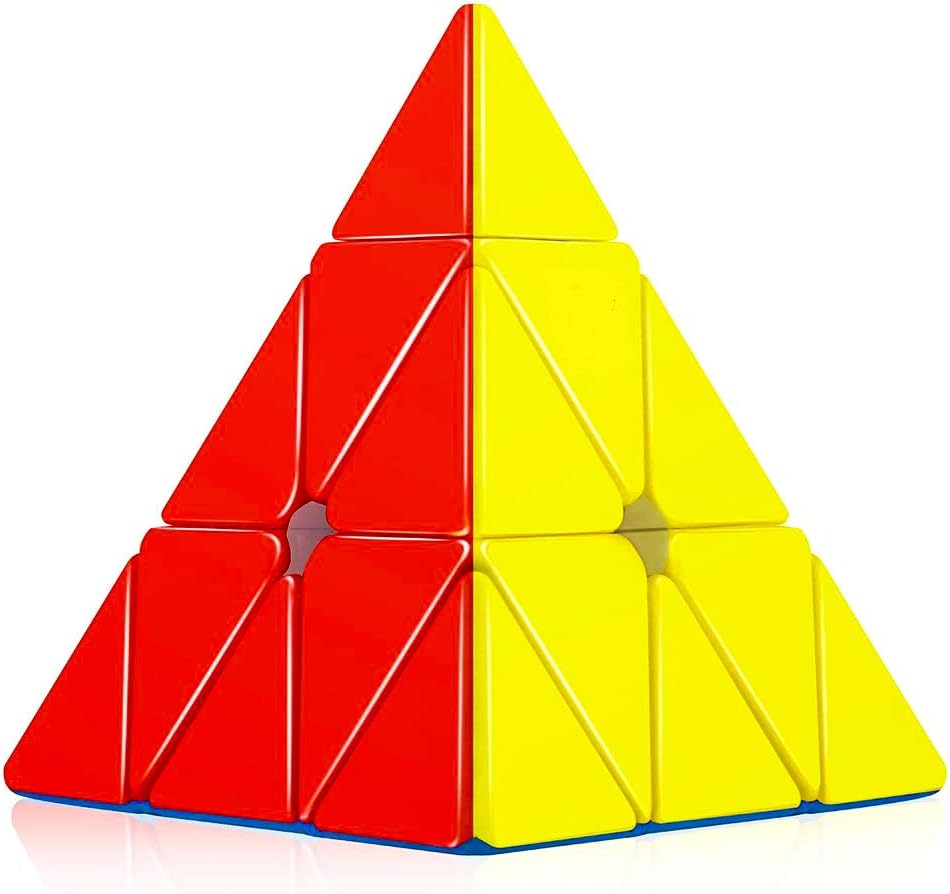 D ETERNAL Pyraminx Pyramid 3X3X3 Triangle Cube 3X3 High Speed Stickerless Puzzle Cube Game Toy, Multicolor, Kids and Professionals