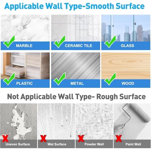 Image of Amazer 6 in 1 Self Adhesive Wall Hooks, Heavy Duty Sticky Hooks for Hanging, Waterproof Transparent Adhesive Hooks for Wall, Wall Hangers for Hanging Kitchen Bathroom Bedroom Accessories