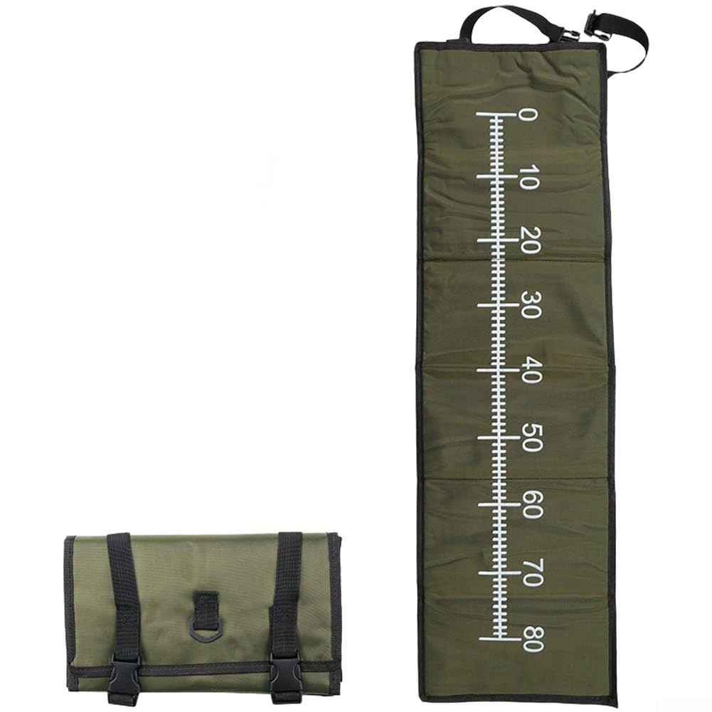 Bolsa plegable para pesaje de peces con regla de medición para atrapar y liberar, malla de nailon, red de aterrizaje para carpa, lucio, pesca gruesa