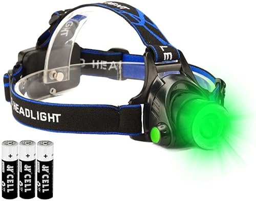 Miniatura 2 de Linterna frontal LED verde de 3 modos + faro multicolor con luz blanca, roja, verde y azul