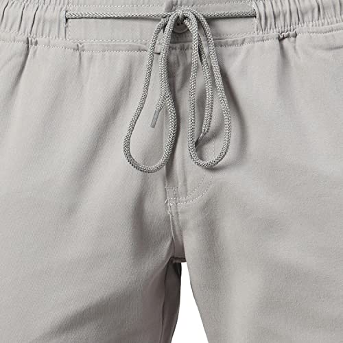 Image of Hubberholme Men's Tapered Fit Cotton Trousers, Ankle Length Elastic & Drawstring Waist Chinos