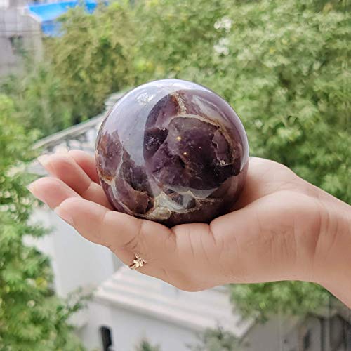 Image of Shubhanjali Amethyst Crystal Ball for Home Decorative Items 150-200 Gm Polished Round Gemstone Amethyst Stone Ball for Crystal at Home Office Desk Kids Table