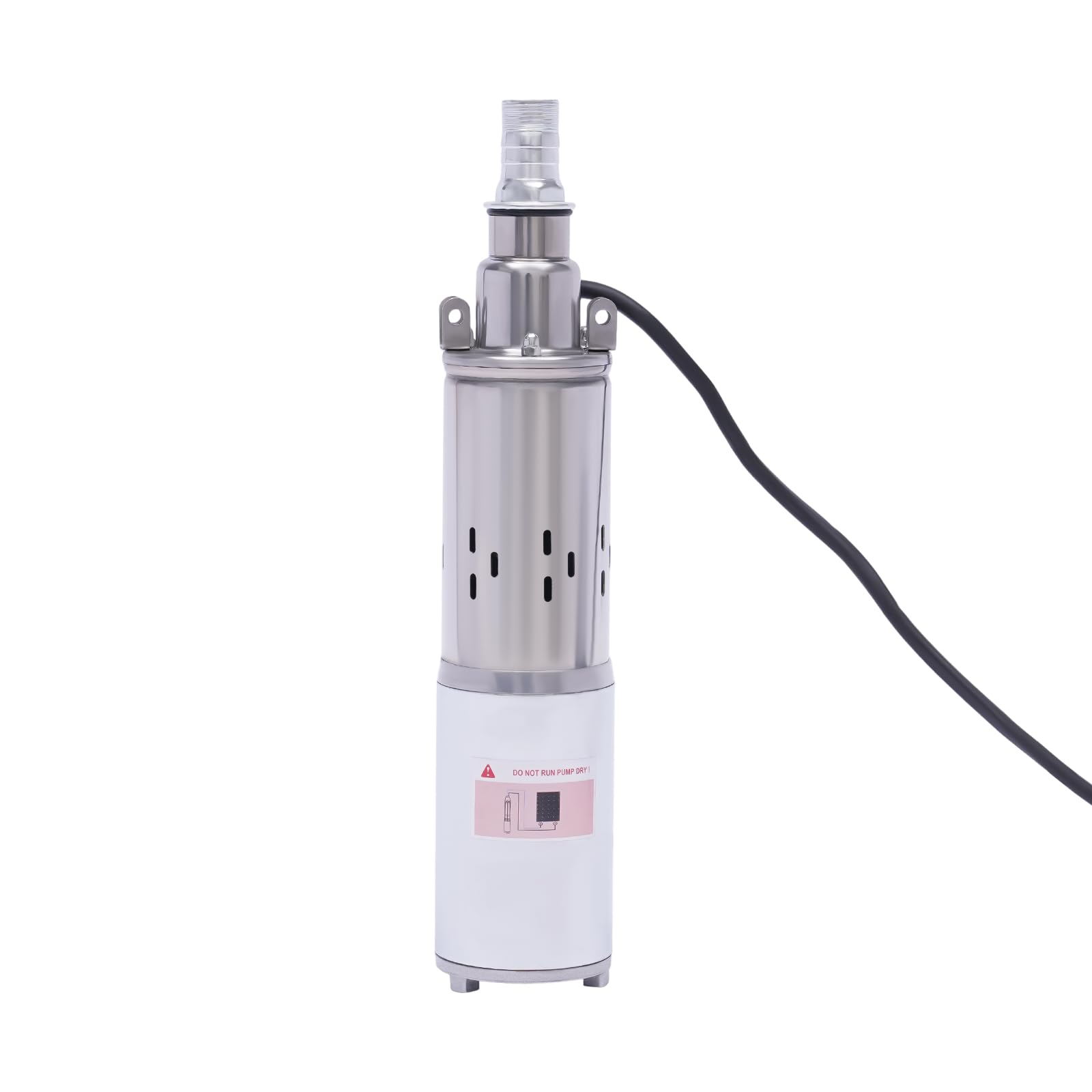 Pompa per fontana profonda, 180 W, 12 V, 1200 l/h, in acciaio inox, compatibile con sabbia, altezza max. 34 m, pompa sommersa con cavo da 17 m