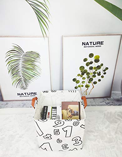 Asketam Square Canvas Collapsible Fabric Baby Toy Box Storage Bin Bedroom Decor Closet Kids Laundry Baskets Toy Organizer,Shelf Basket Nursery Storage,Gift Baskets(Number) #TOP5