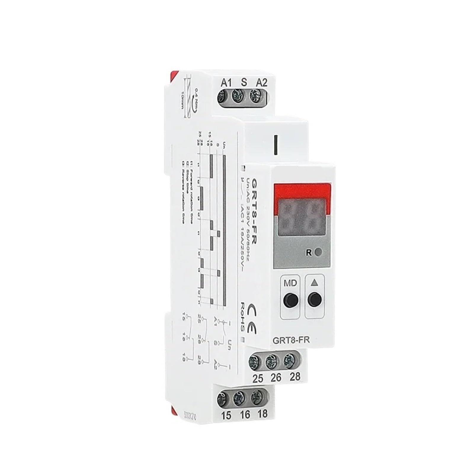 OSHZIKJII GRT8-FR Relay 230V AC/DC12~240V 16A 2SPDT(AC230V)