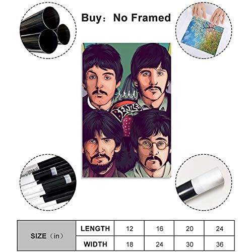 BABYDC Impression sur toile The Beatles Poster Canvas Posters Living Room Picture Prints Wall Decor Sans cadre(50x70cm) - Les Beatles, Paul McCartney, John Lennon, RIngo Starr, George Harrison BABYDC Impression sur toile The Beatles Poster Canvas Posters Living Room Picture Prints Wall Decor Sans cadre(50x70cm) – Image 3
