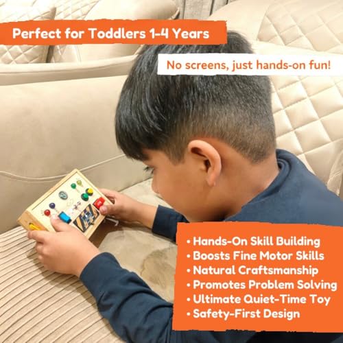 Image of Sensory Star (Buzzer) Rechargeable | Montessori Busy Board by Thinkwud, BIS Certified, Educational Busyboard Toy for Toddlers Kids 1-6Years, Fine Motor Skills, Screen-Free Travel Toy, Birthday Gift