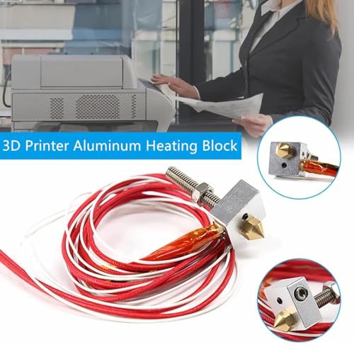 TICFOX Extruder Heizblock Kit, MK8 Montiertes Hotend Kit, 12V 40 W Heizblock Zusammengebautes Extruder Hot End Kit mit 0,4mm Düse für 3D Drucker mit Aluminium Heizblock und Thermistor
