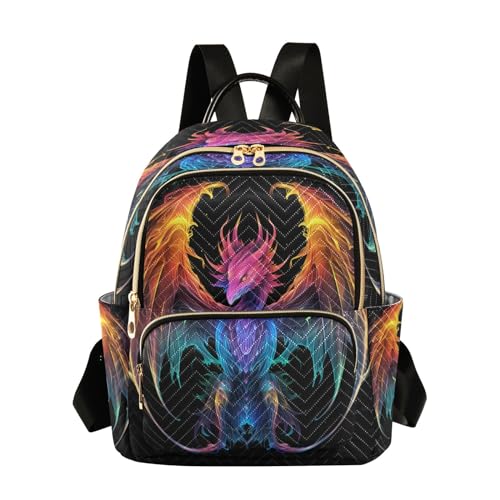senya Multicolored Wings Dragon Women Backpack Purse Travel Daypack Shoulder Bag