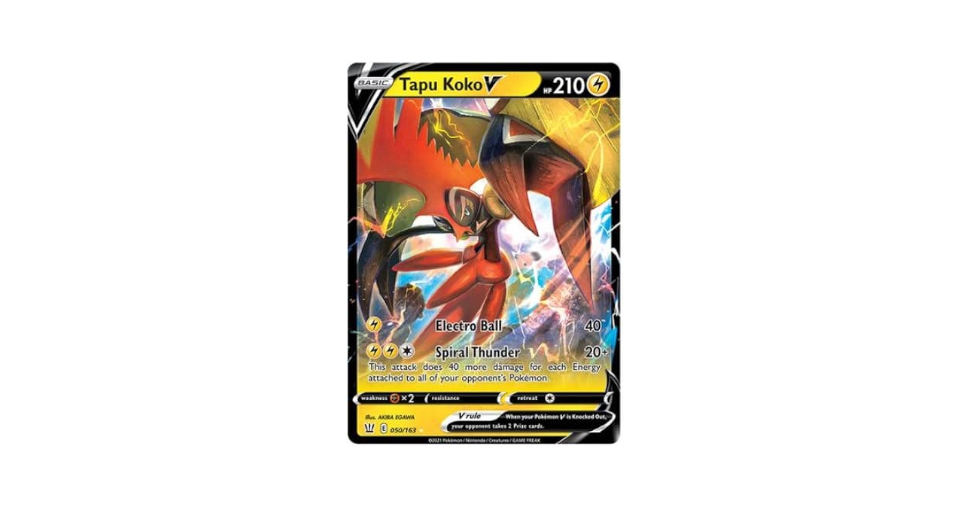 Pokemon Tapu Koko V - 050/163 - Ultra Rare - Sword & Shield