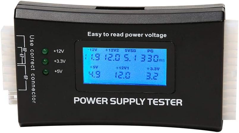 SKEIDO Digital LCD Display Check Bank PC Computer 20/24 Pin Power Supply Tester Checker Power Measuring Diagnostic Tester Tools