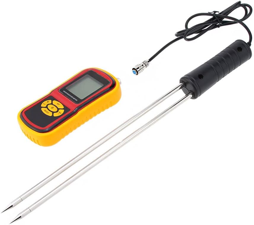 XIXIAN GM640 Portable Digital Grain Moisture Meter with Measuring Probe LCD Display Tester for Corn Wheat Rice Bean Wheat Hygrometer