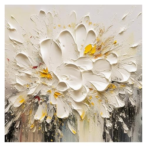 LCDIUDIU Grande Peinture À L'Huile Sur Toile, Tableau Abstrait Moderne Représentant Une Grappe De Fleurs En Fleurs, Œuvre D'Art Peinte À La Main, Sans...