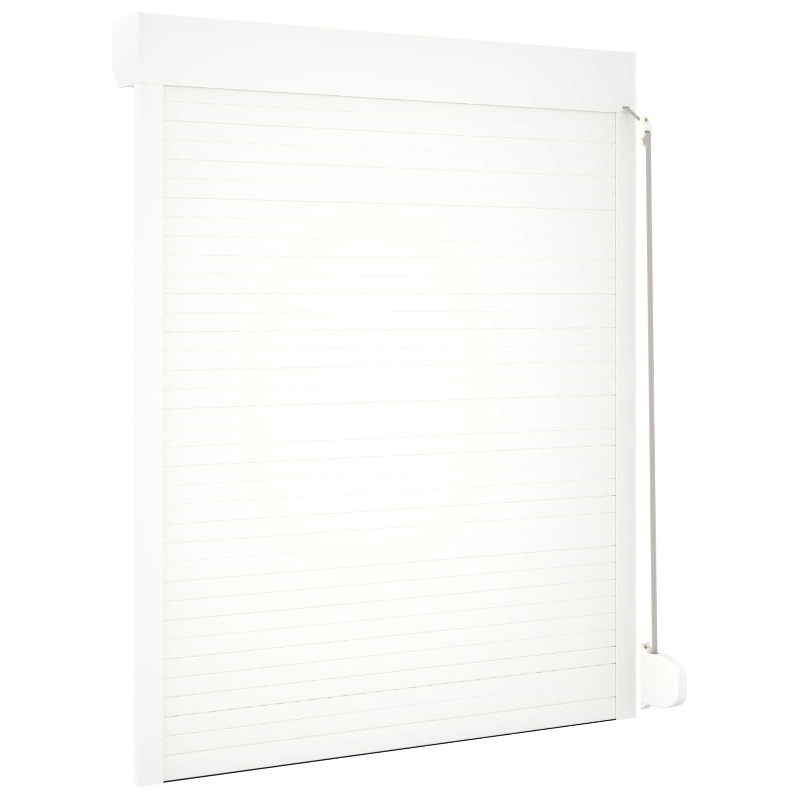 Volet roulant blanc en aluminium et polyuréthane 120 x 150 cm avec lamelles pour fenêtre, brise-vue, protection solaire, occultant, protection thermique et anti-effraction extérieur