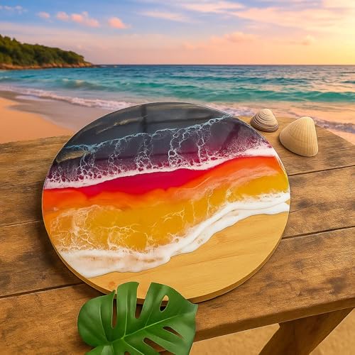 Set de 12 Tablas Redondas para Cortar de Bambú de 12 pulgadas – Platos para Queso, Pizzas y Charcutería para Grabado, Arte en Resina y Decoración Rústica miniatura 6