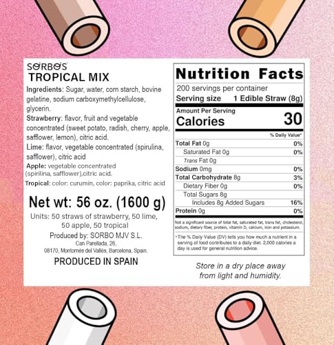 Sorbitos comestibles tropicales, set de 200 unidades miniatura 3
