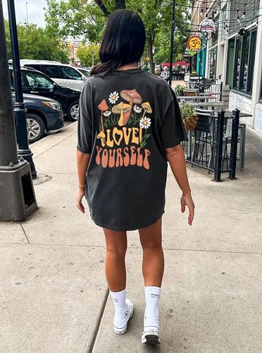 CSDAJIO Women's Trendy Oversized T Shirt Graphic Tee Crewneck Short Sleeve Loose Cute Going Out Summer Tops - Image 6