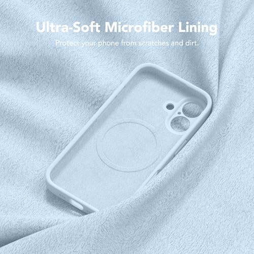 Image of Magnetic for iPhone 16 Plus Case, Compatible with MagSafe, [Full Camera Protection][Screen Protector] Silicone Shockproof Protective Phone Case for iPhone 16 Plus 6.7 inch, Light Blue
