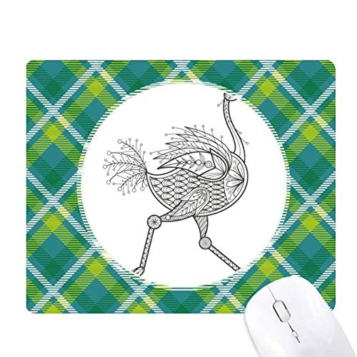 Tapis de souris pixel avec grille verte et motif oiseau long