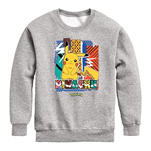 HYBRID APPAREL - Pokémon - Pikachu Summer Pattern - Youth Crewneck Fleece Sweatshirt