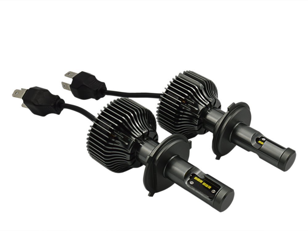 KATUR Zestaw do konwersji żarówek LED H4/9003/HB2 (Hi/Lo), wszystko w jednym, 30 W, 4200 lm, 6000 K, podwójna wiązka, HID lub halogenowe reflektory, zamiennik ksenonowego, białe, 2 szt