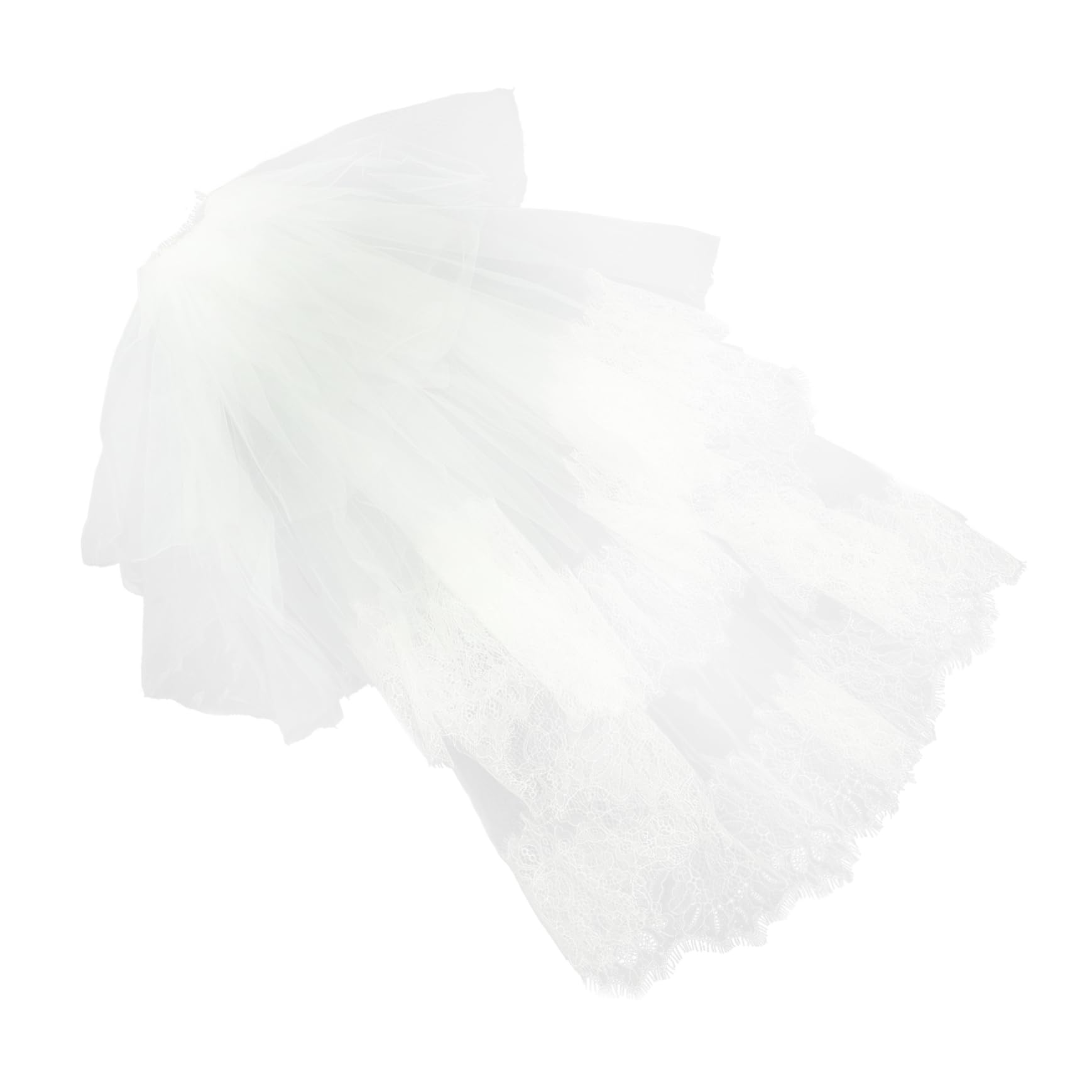 Didiseaon First Communion Veil Flower Girl Crown Long Tulle Hair Flower Headpiece Lace Headband for Girls
