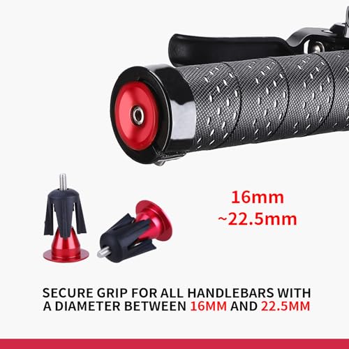 Image of 2 Pack Aluminum Bike Handlebar End Plugs Bike Bar End Grips Expanding Locking Bar End Caps for Drop Bars, Expandable Adjustable Locking End Caps