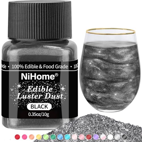 NiHome Edible Food-Grade Glitter Powder Glimmer Luster Dust for Drinks, 10g