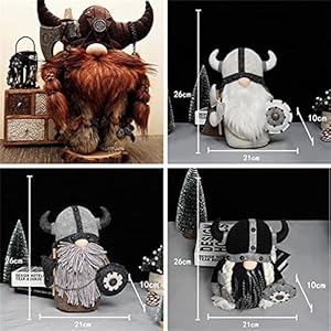 Halloween Special Viking Warrior Gnome Doll Fall Farmhouse Gnome Plush Decor Indoor Nordic Gnomes Decorations for Home Handcrafed Cute Scandinavian Style Gnomes for Kitchen Table Ornaments D