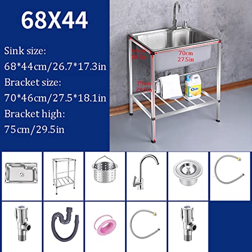 Évier utilitaire en acier inoxydable durable avec station de lavage de restaurant - 3