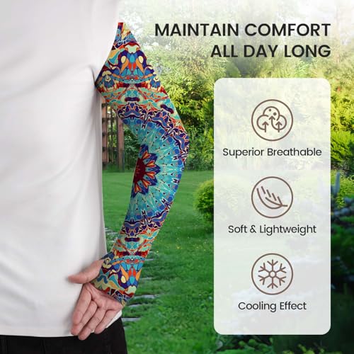 Image of YPHCDO Gardening Sleeves for Women Farm Sun Protection Thorn Proof Cooling Arm Sleeves to Cover Arms for Garden Sports