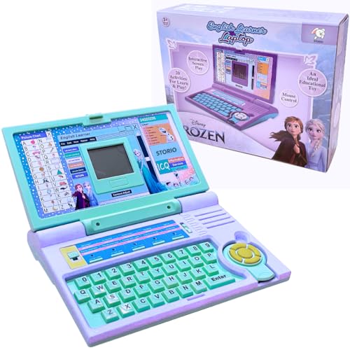 Image of Storio Frozen Sisters Educational Computer Laptop Toy with Mouse|1 Year Extended Warranty|Kids Above 3 Years|20 Fun Activity Learning|Learn Letter Words Games Mathematics Music Logic Memory,Blue