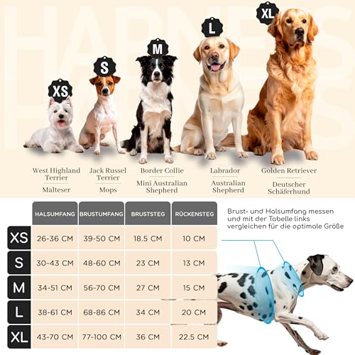 FREUDENTIER Hundegeschirr mit Griff, atmungsaktiv gepolstert - Bombenfester Sitz & maximale Sicherheit - Anti Zug Hundegeschirr kleine, mittelgroße & Grosse Hunde - Hunde Geschirr (Braun,L)