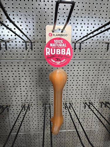 Flamingo Hundespielzeug – Knochen braun – Naturkautschuk – 21 × 6,1 × 4,5 cm