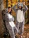 ANPRWZ Raccoon Costume,Adult Raccoon Onesie Animal Halloween Cosplay Costume Women Men