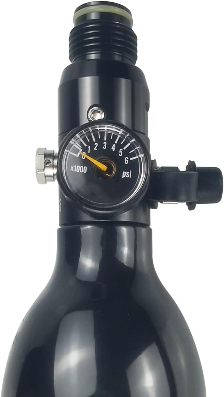 3000Psi Input,800Psi Output,5/8-18UNF Inlet and G1/2-14 Outlet Thread Paintball Air Tank Regulator with Gauge, Durable Aluminum Paintball Marker Regulator, HPA Cylinder Regulator(3000Psi Input)