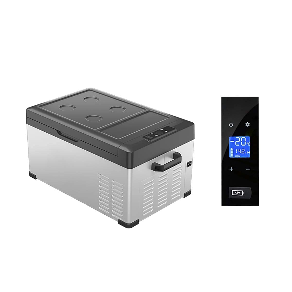 Nevera para Coche Nevera para coche Mini nevera de 40 litros 12/24 V Refrigerador para coche Vehículo portátil Nevera para acampar Congelador Caja refrigeradora eléctrica para camión, RV, barco, picn